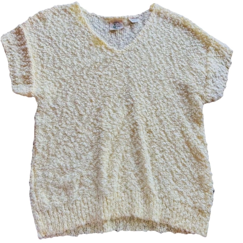 Colter Bay Int Women’s Vintage Butter Yellow Knit Top Fisherman Grandpa Esthetic